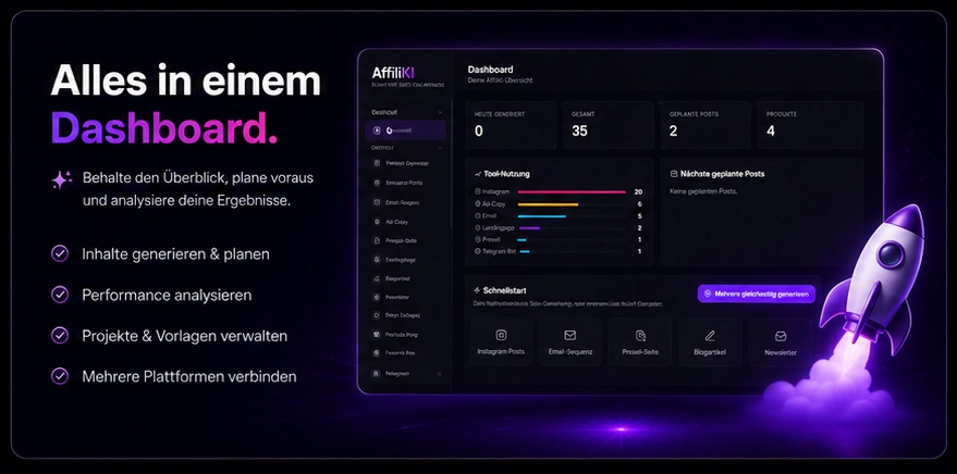 Alles in einem Dashboard: Inhalte planen und Ergebnisse analysieren